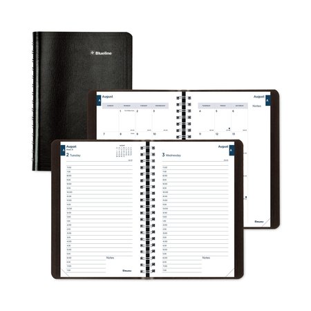 BLUELINE Academic Daily/Monthly Planner, 8 x 5, Black Cover, 12-Month (Aug to July): 2022 to 2023 CA201.BLK